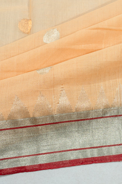 Ponduru Handspun Cotton Jamdani Butta Cream Saree