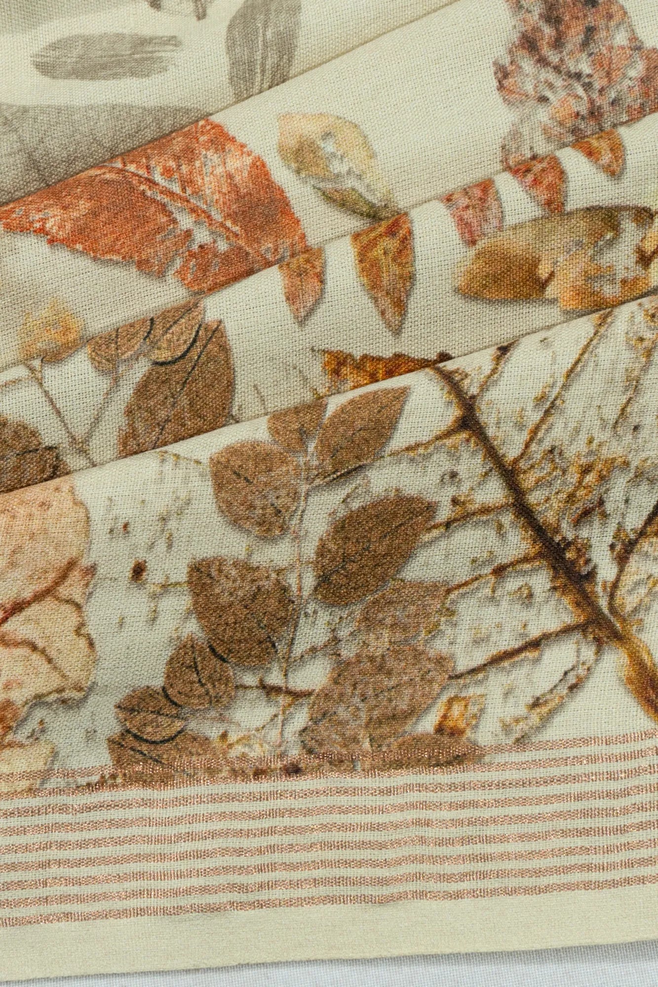 Eri Silk Floral Printed Cream Saree