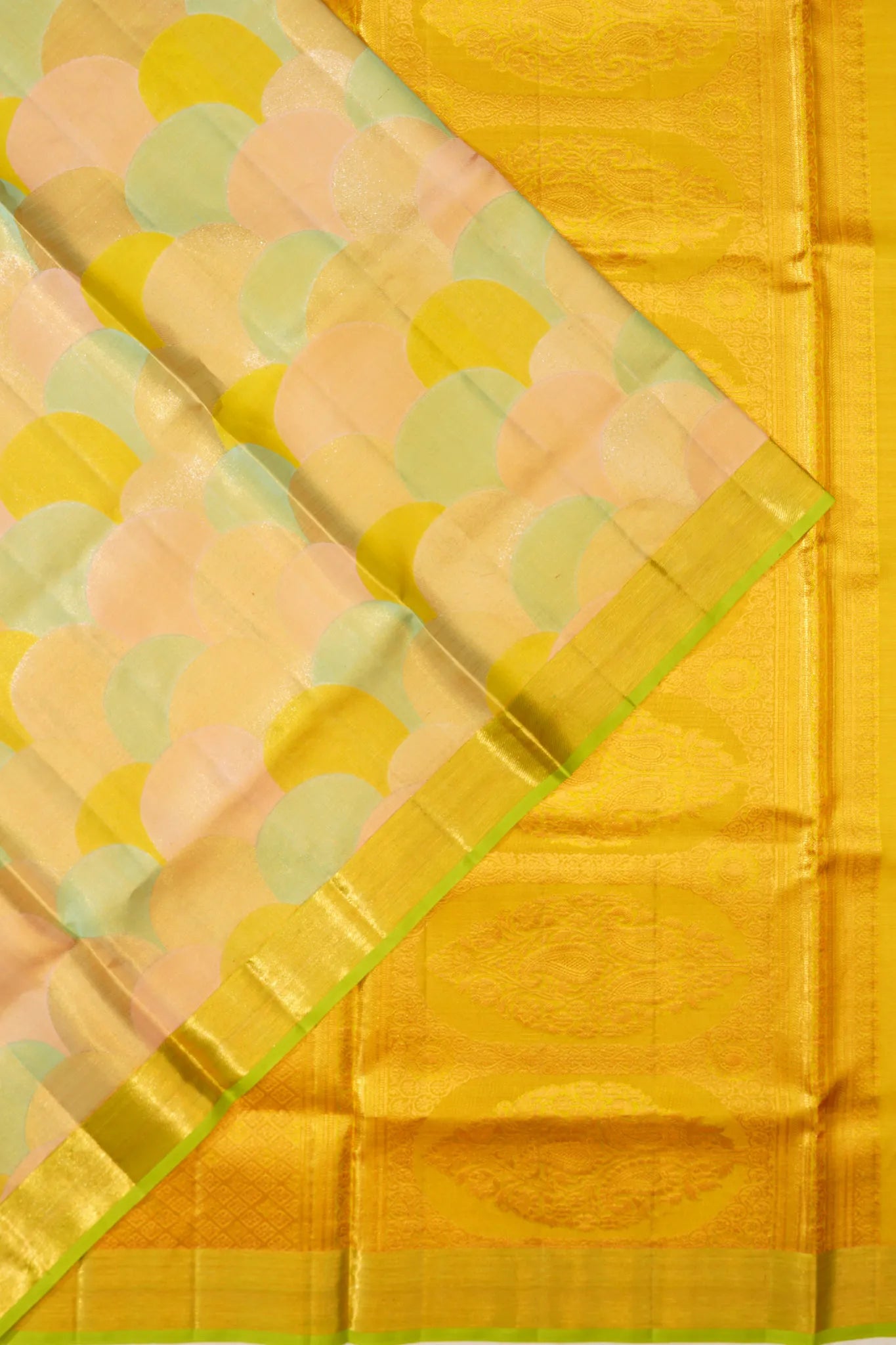 Kanchipuram Silk Tissue Brocade Green Saree