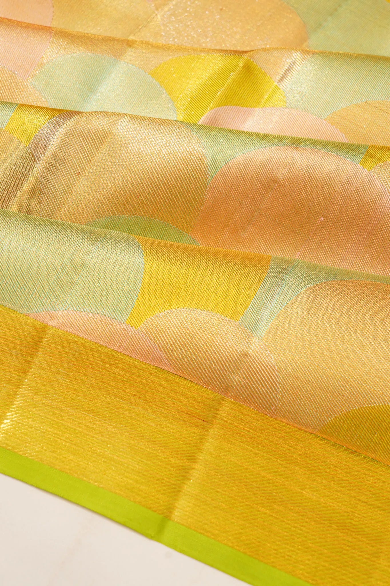 Kanchipuram Silk Tissue Brocade Green Saree