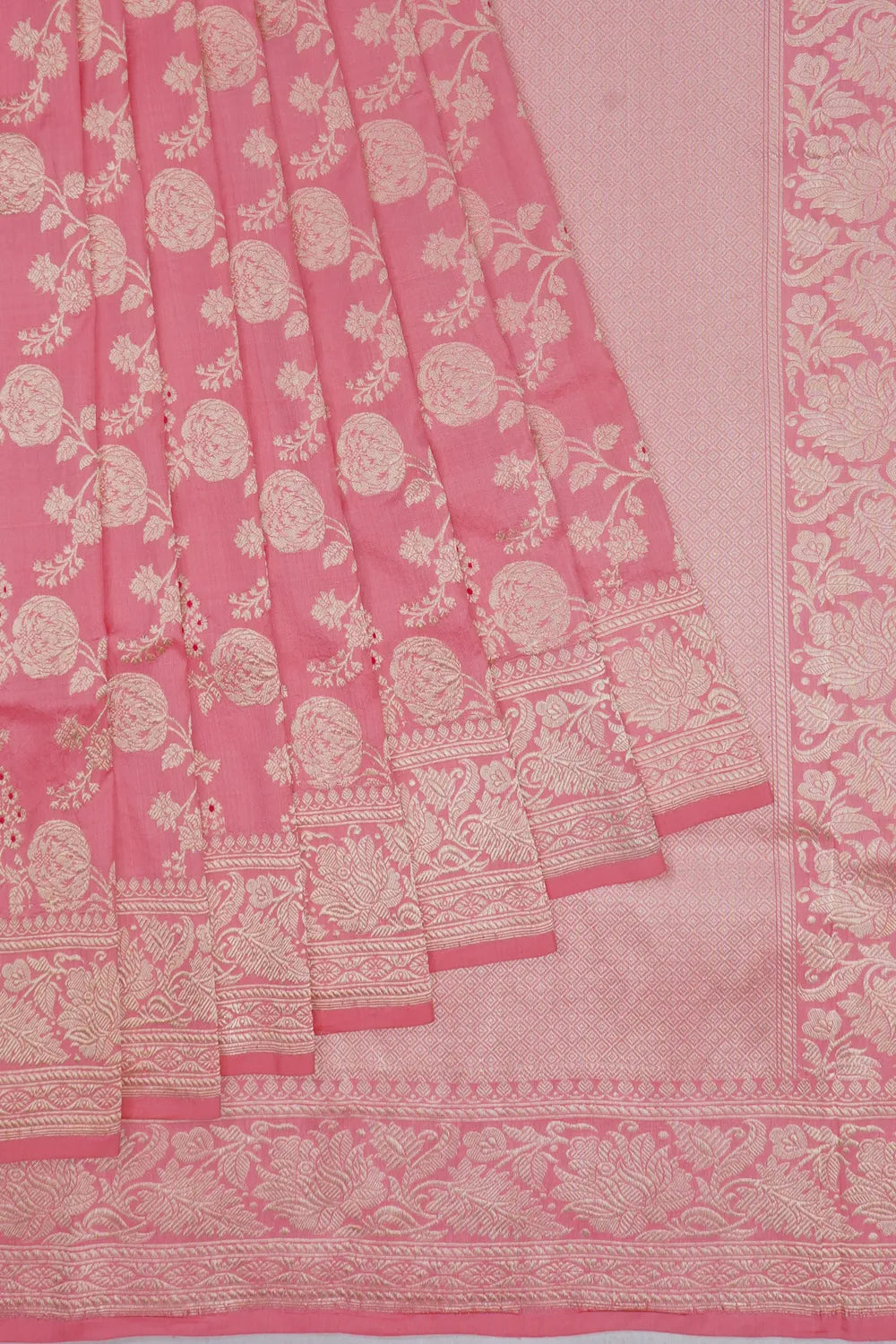 Banarasi Silk Jaal Baby Pink Saree