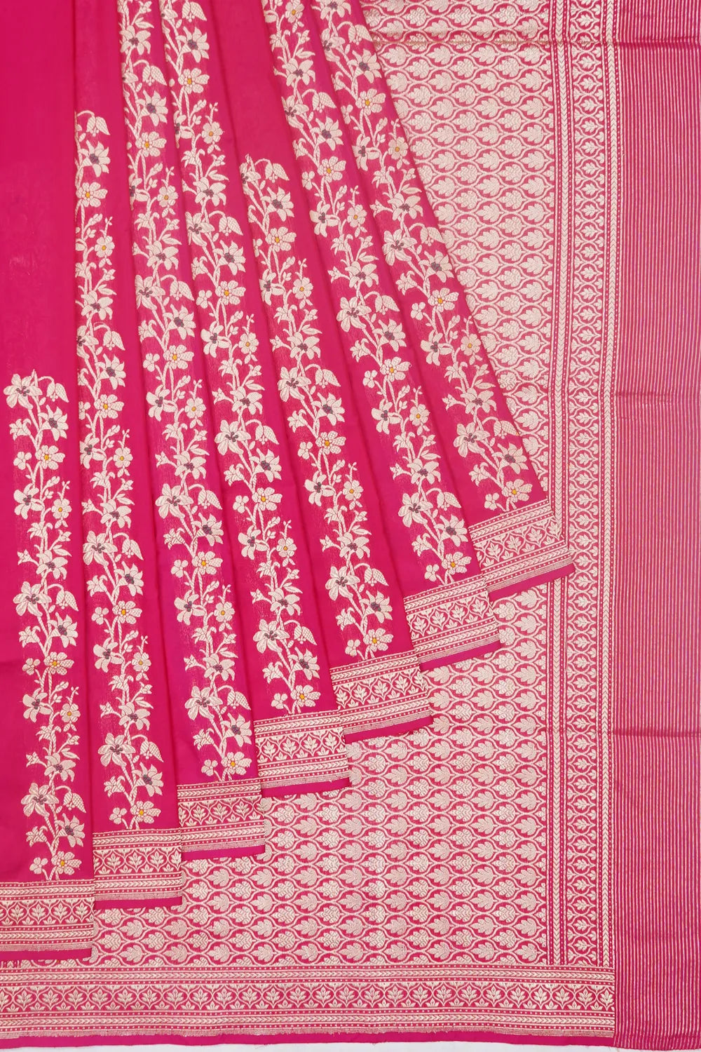 Banarasi Silk Brocade Rani Pink Saree