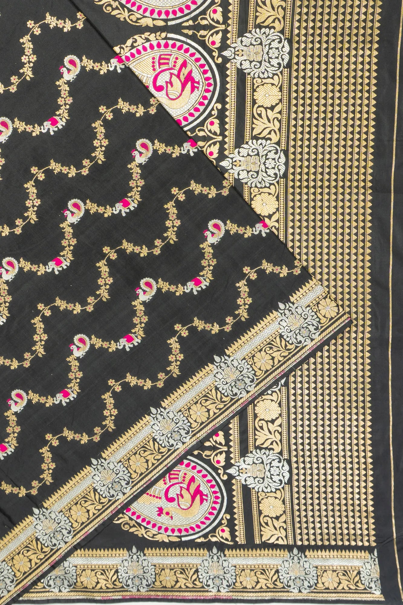 Banarasi Silk Jaal Black Saree