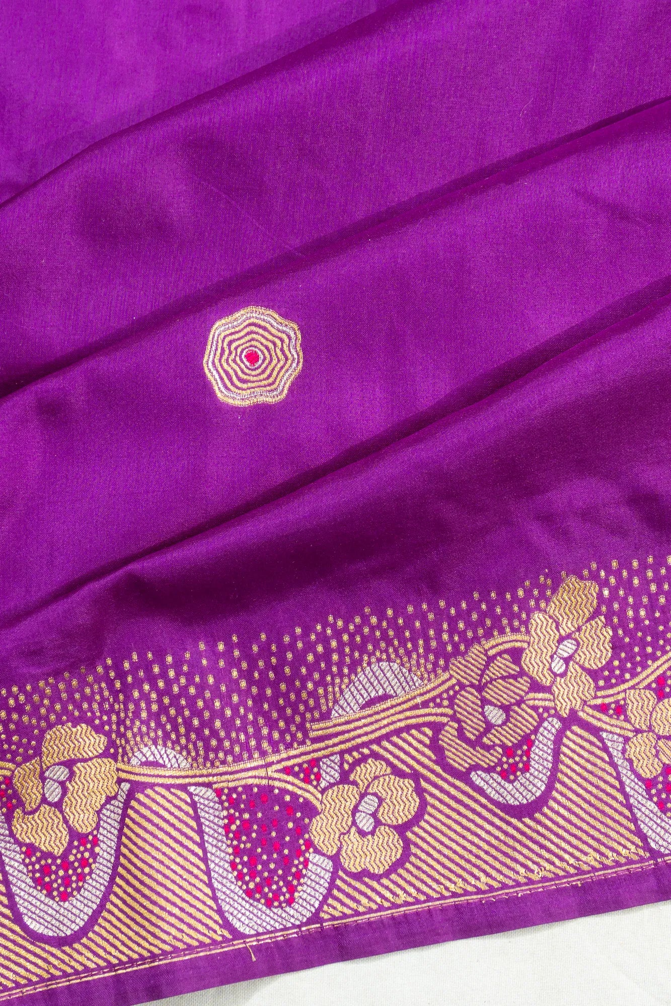 Banarasi Silk Kadwa Butta Violet Saree