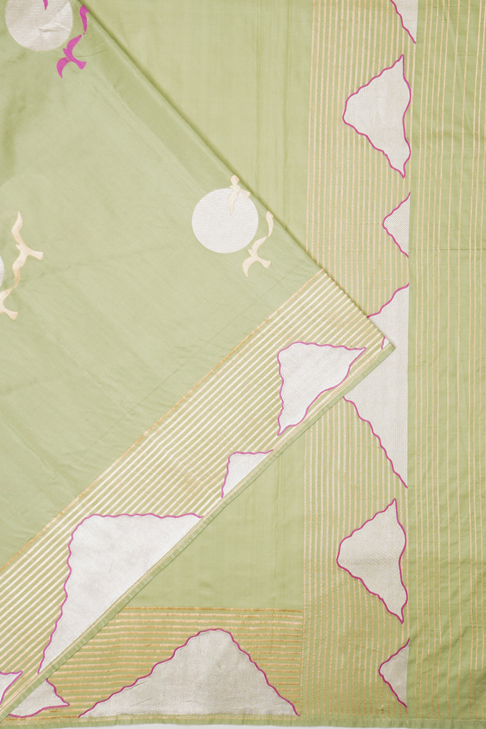 Modern Banarasi Silk Butta Pastel Green Saree