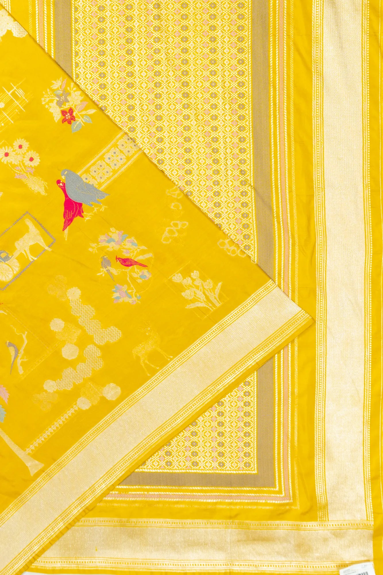 Banarasi Silk Brocade Yellow Saree