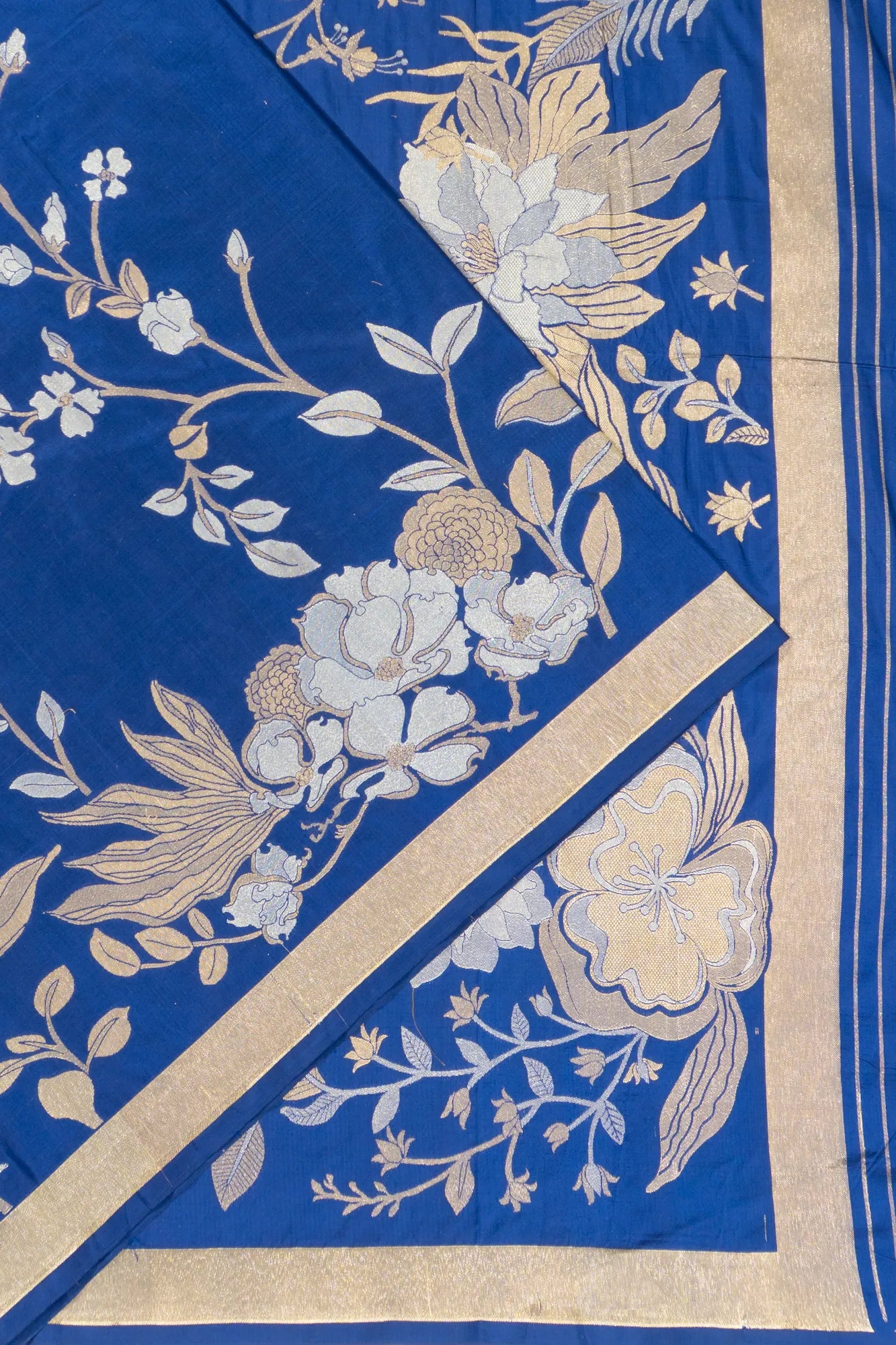 Banarasi Silk Jaal Royal Blue Saree