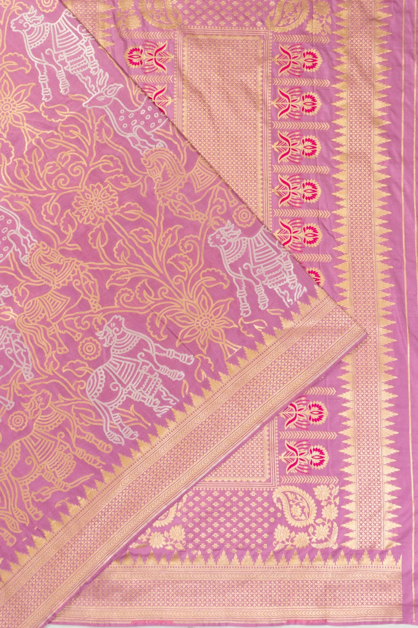 Banarasi Silk Brocade Lavender Saree