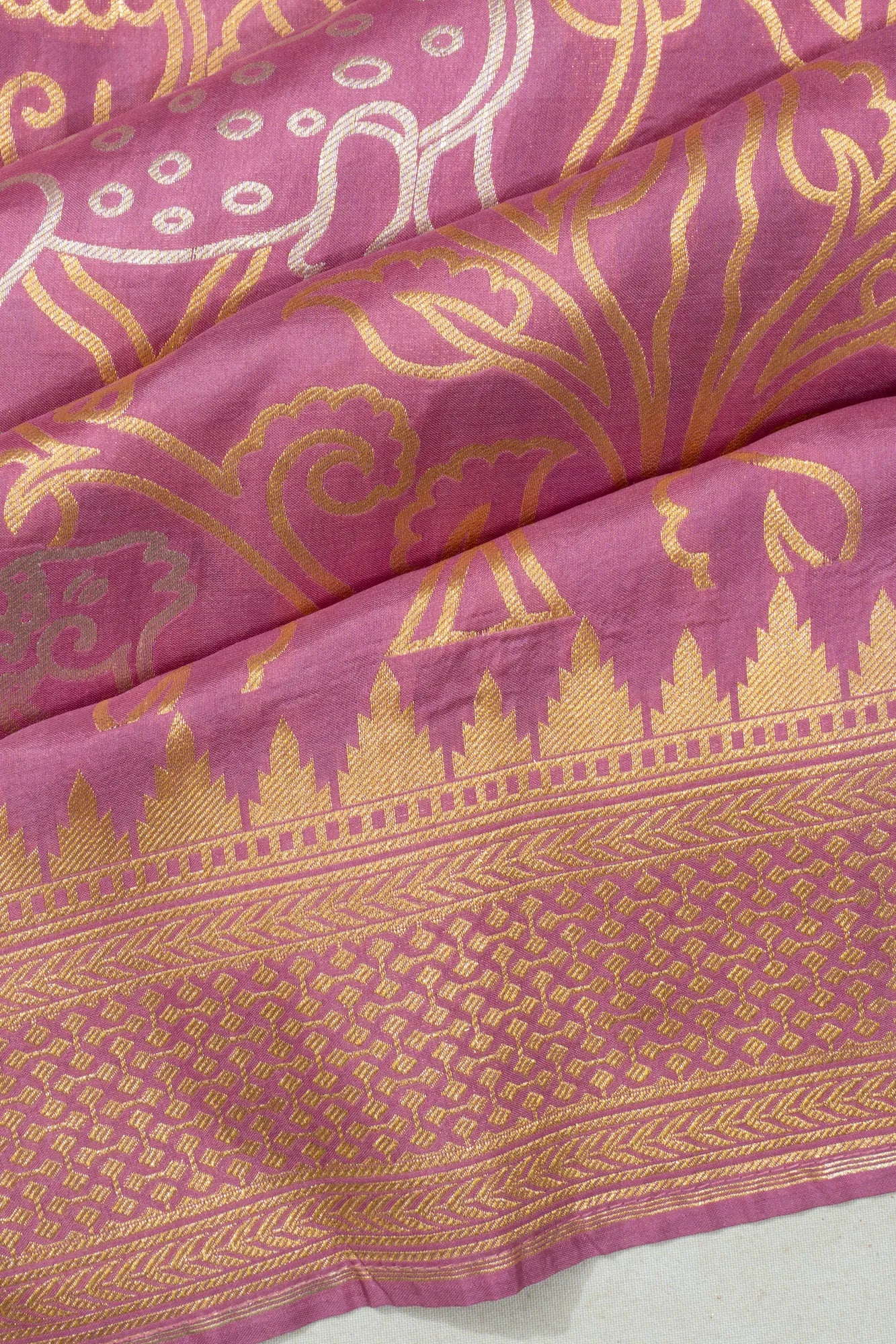 Banarasi Silk Brocade Lavender Saree
