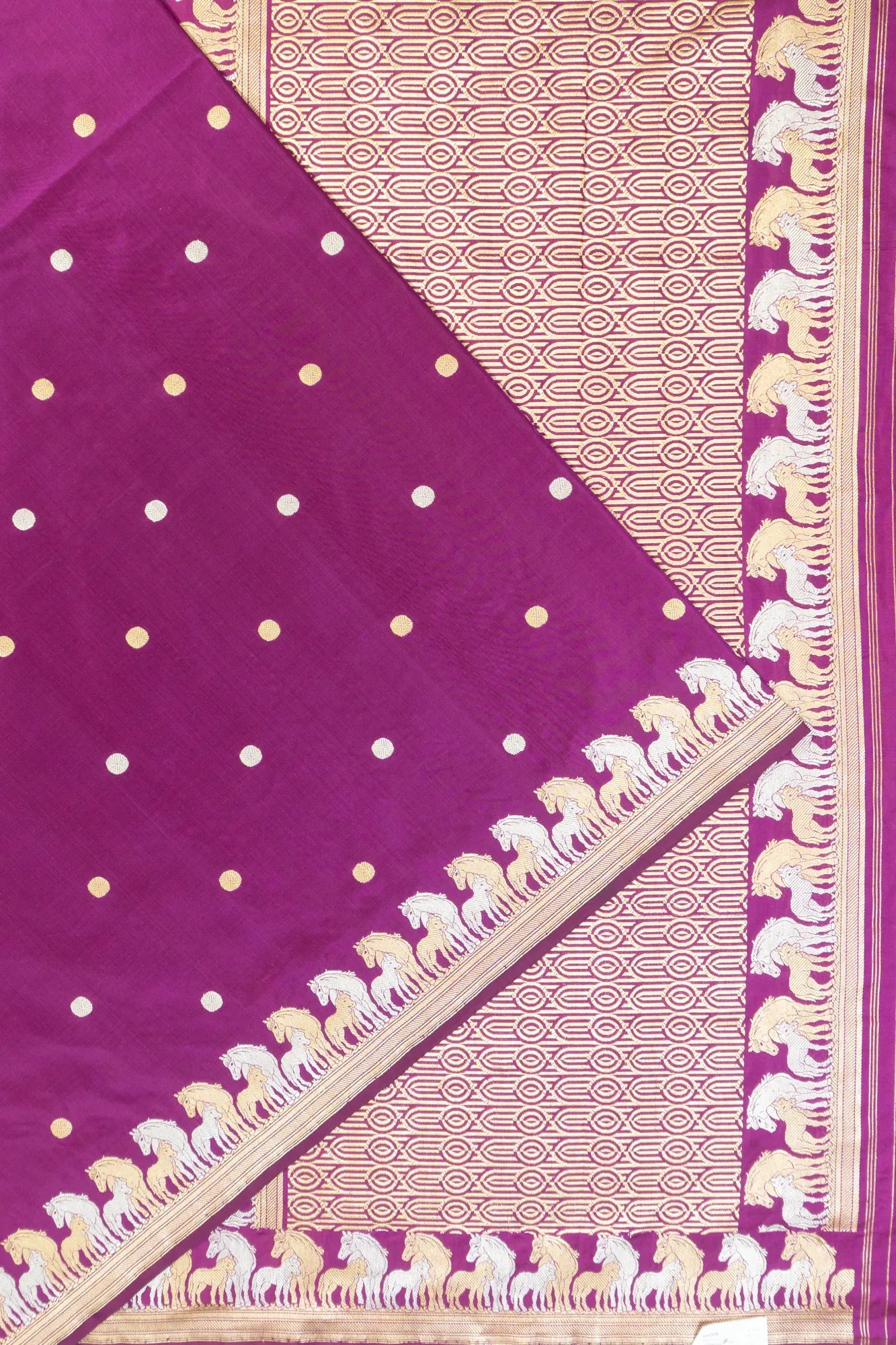 Banarasi Silk Kadwa Butta Purple Saree