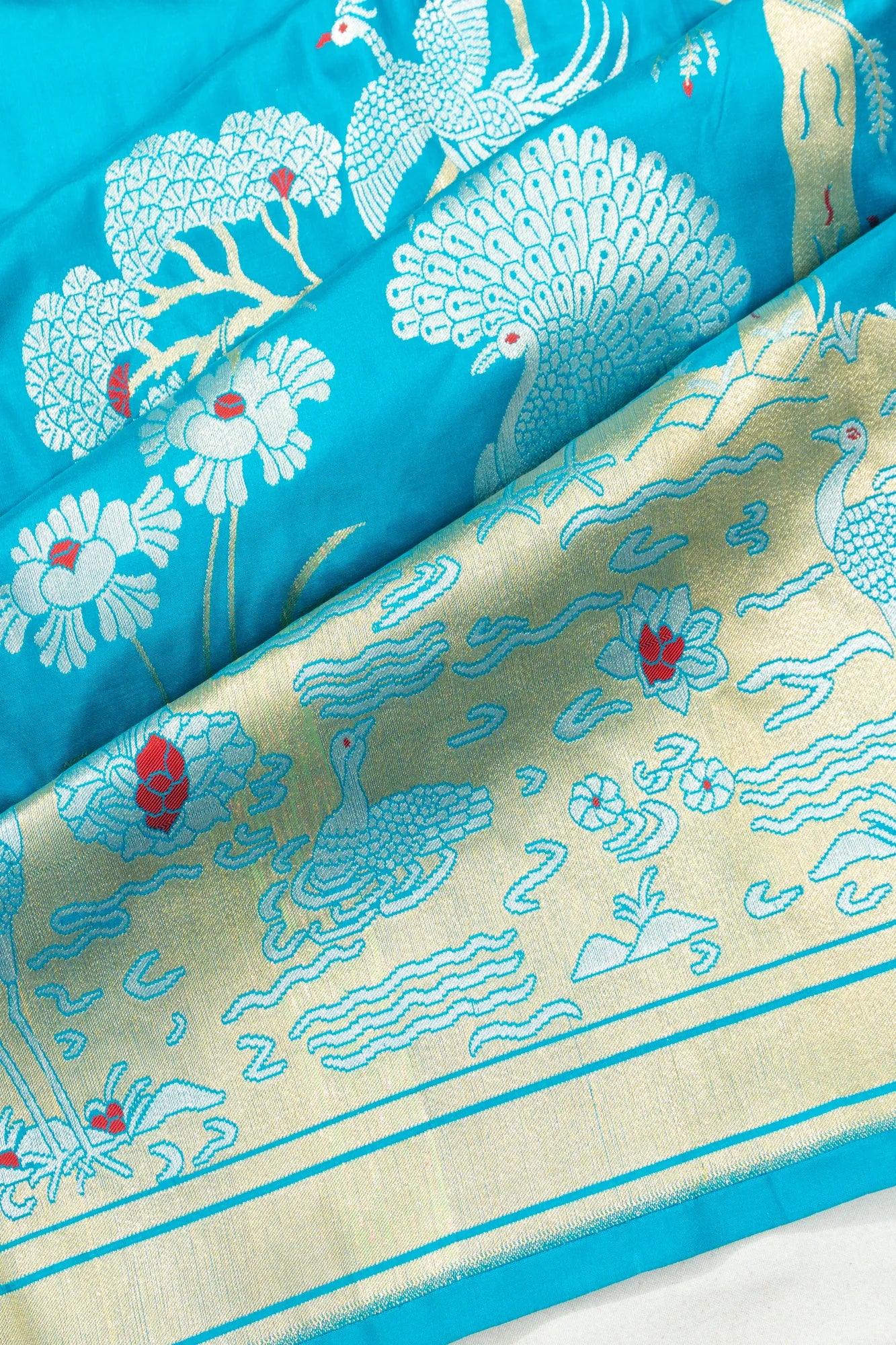Banarasi Silk Jaal Sky Blue Saree