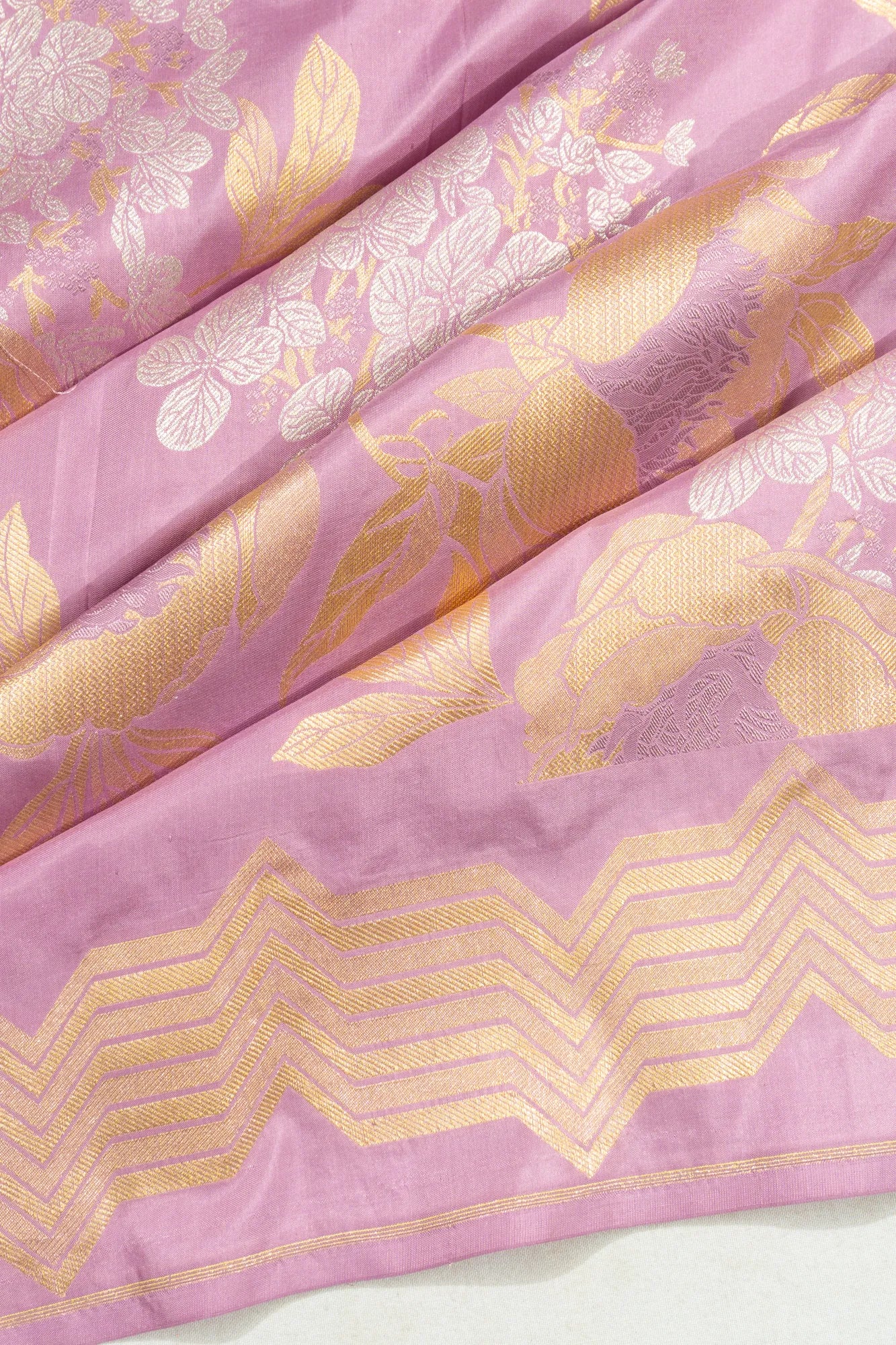 Banarasi Silk Jaal Lavender Saree