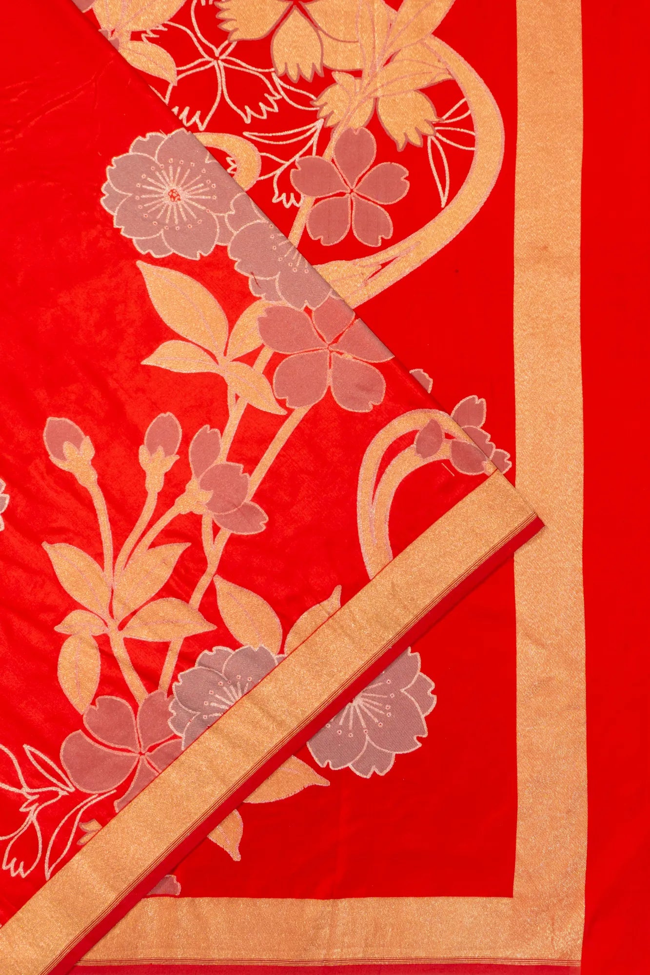 Banarasi Silk Jaal Red Saree