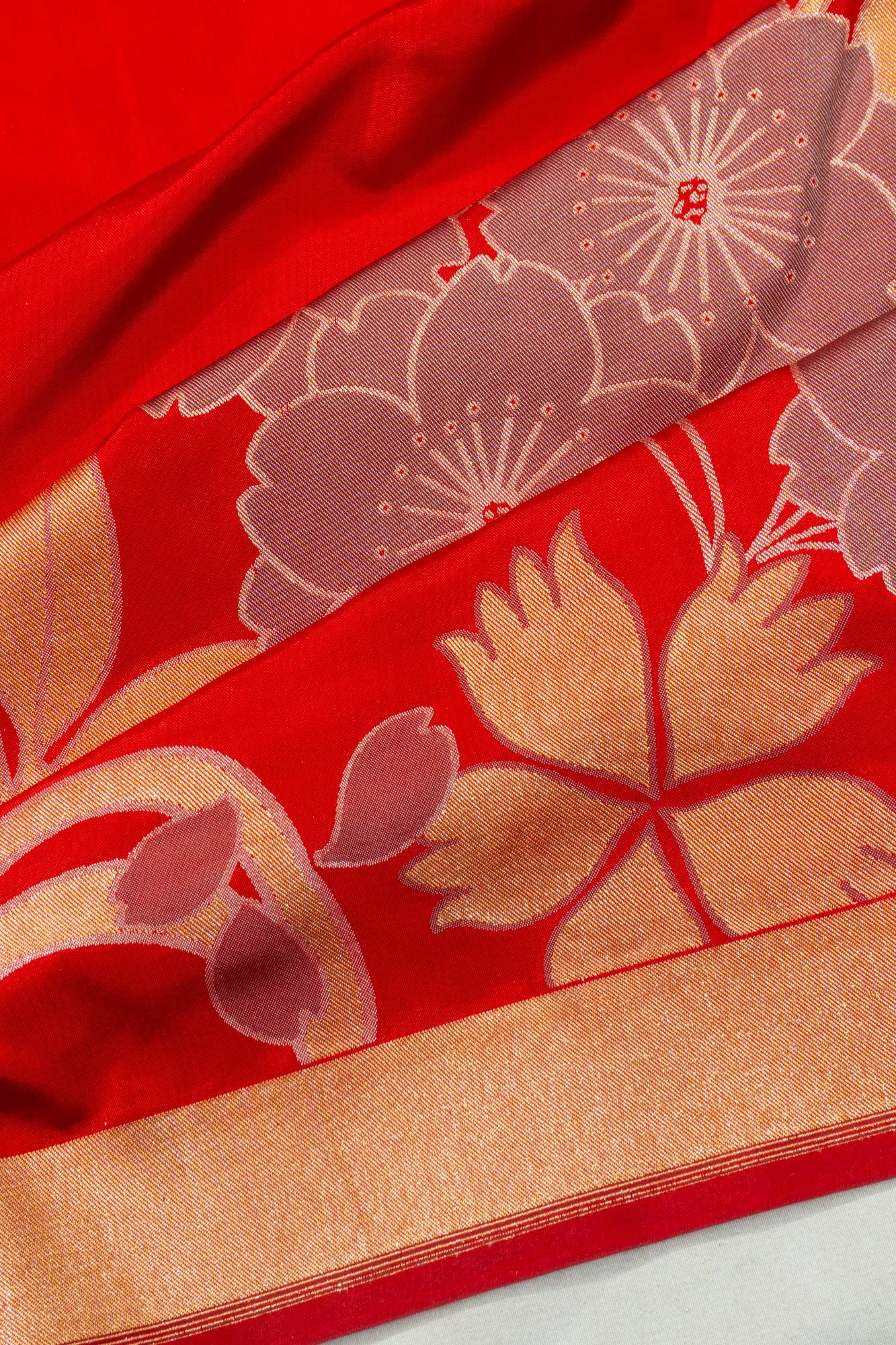 Banarasi Silk Jaal Red Saree
