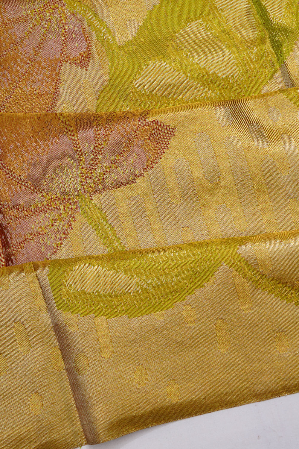 Kanchipuram Silk Tissue Brocade Green Saree