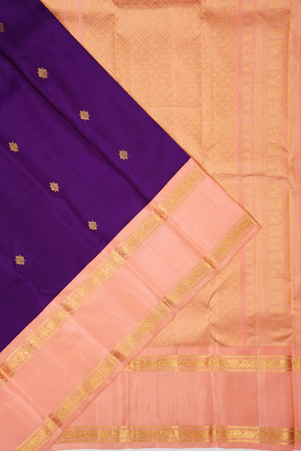 Kanchipuram Silk Butta Violet Saree