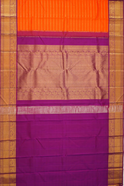 kanchipuram-silk-horizontal-lines-orange-saree-1215802870