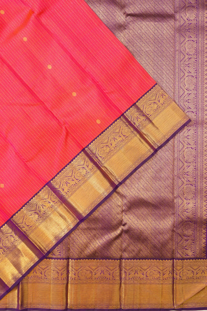 classic-kanchipuram-silk-vertical-lines-and-butta-dual-tone-pink-and-orange-saree-1215802873