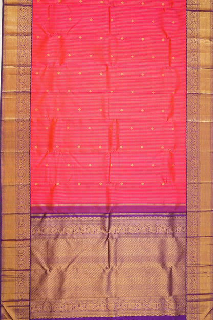 classic-kanchipuram-silk-vertical-lines-and-butta-dual-tone-pink-and-orange-saree-1215802873