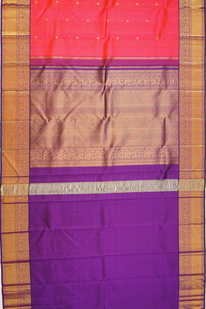 classic-kanchipuram-silk-vertical-lines-and-butta-dual-tone-pink-and-orange-saree-1215802873