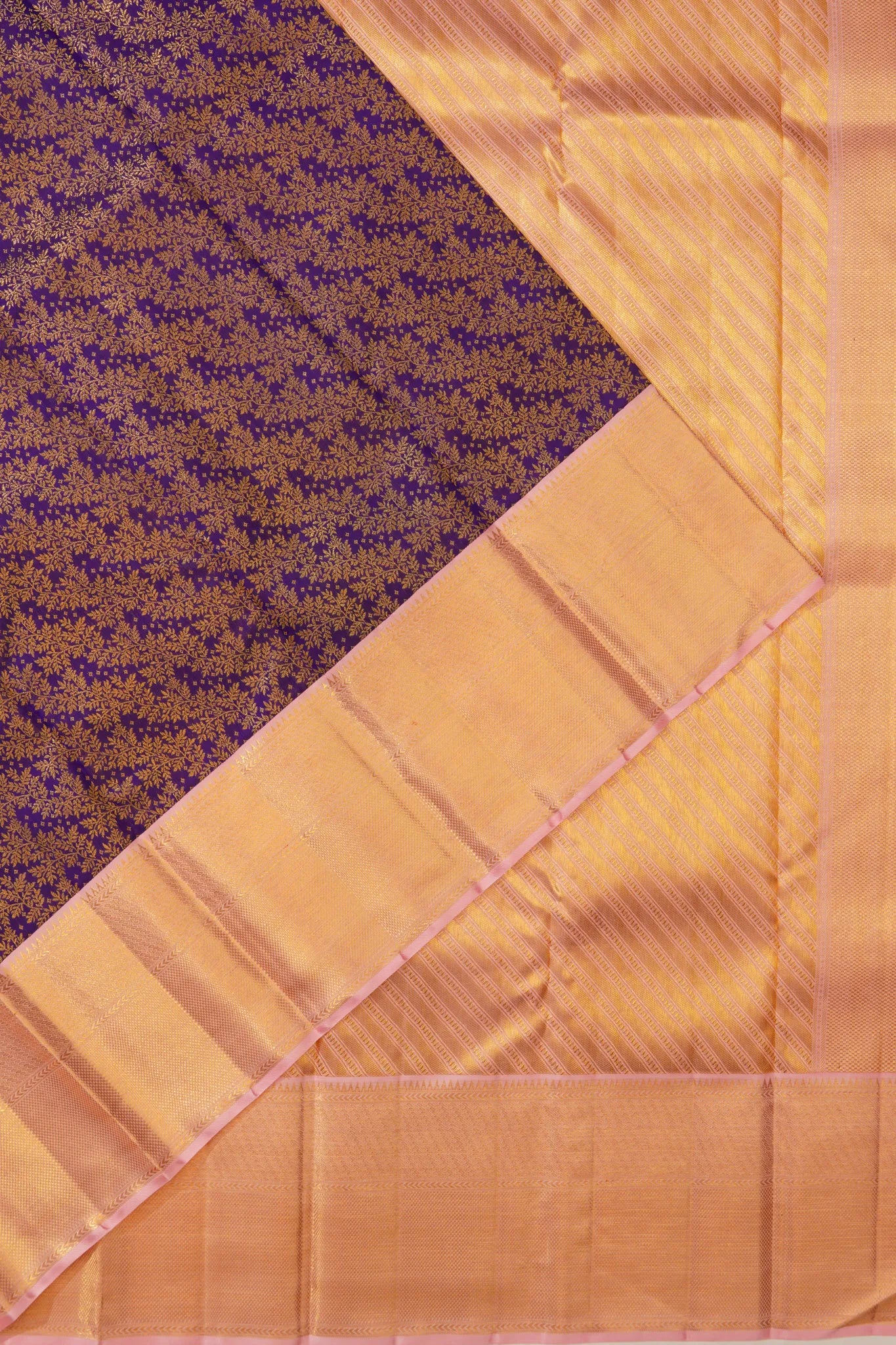 Kanchipuram Silk Brocade Violet Saree