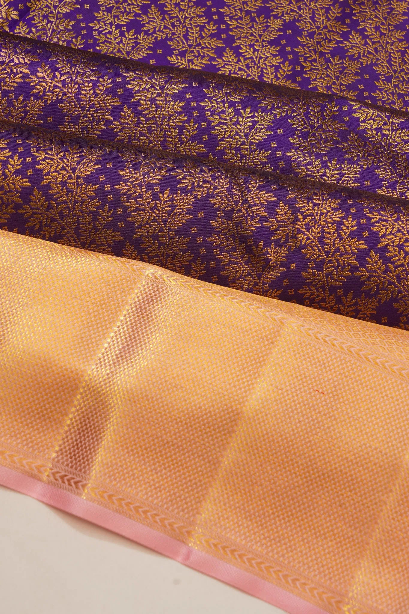 Kanchipuram Silk Brocade Violet Saree