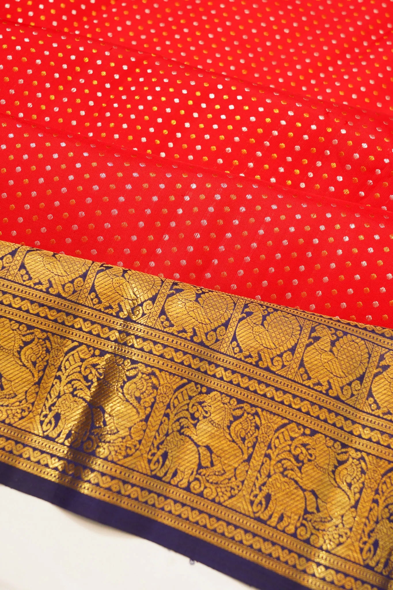 Kanchipuram Silk Brocade Red Saree