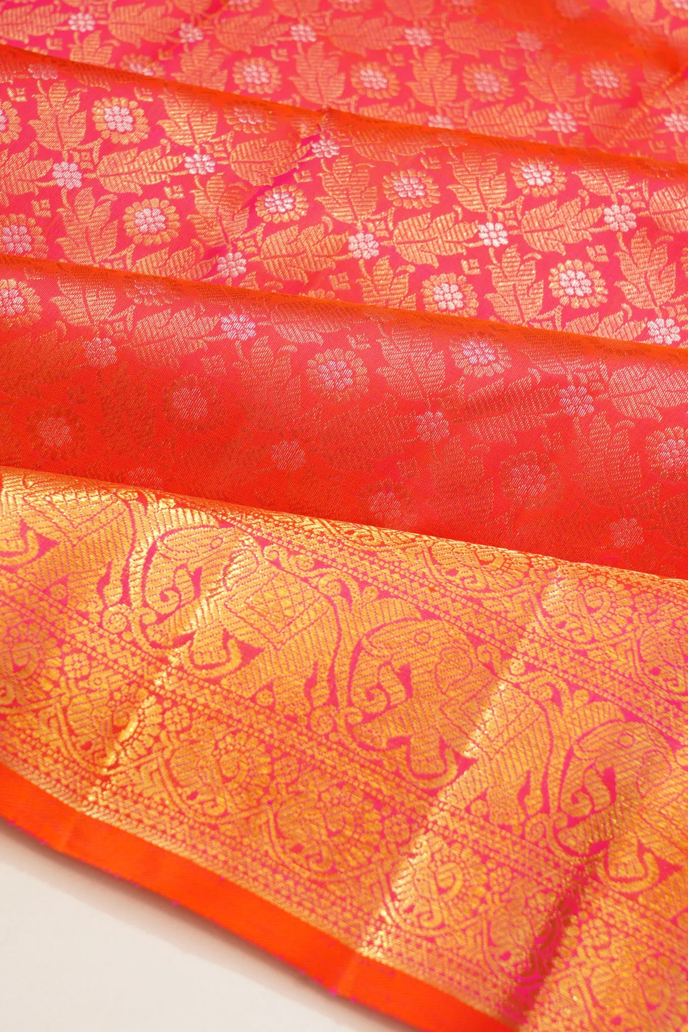 kanchipuram-silk-brocade-dual-tone-pink-and-orange-saree-1215802882