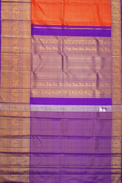 kanchipuram-silk-checks-orange-saree-1215802884