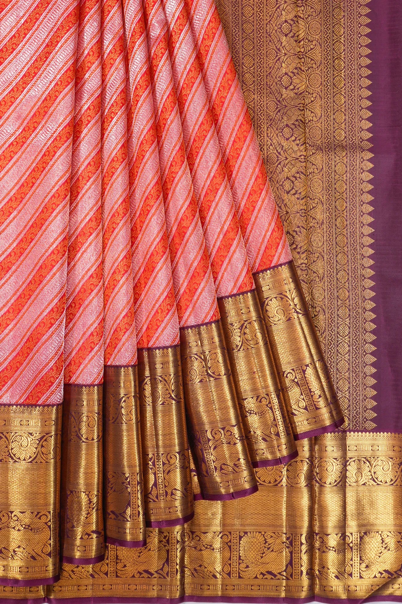 Kanchipuram Silk Brocade Red Saree