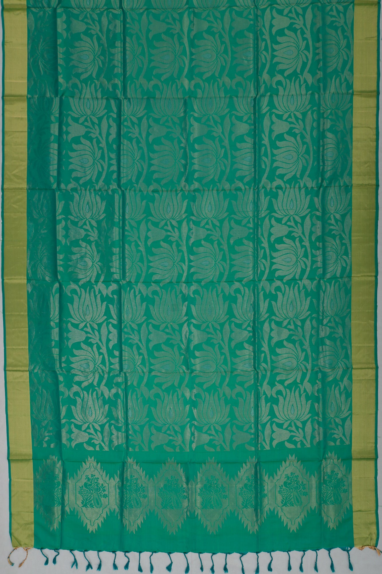 Soft Silk Brocade Green Dupatta