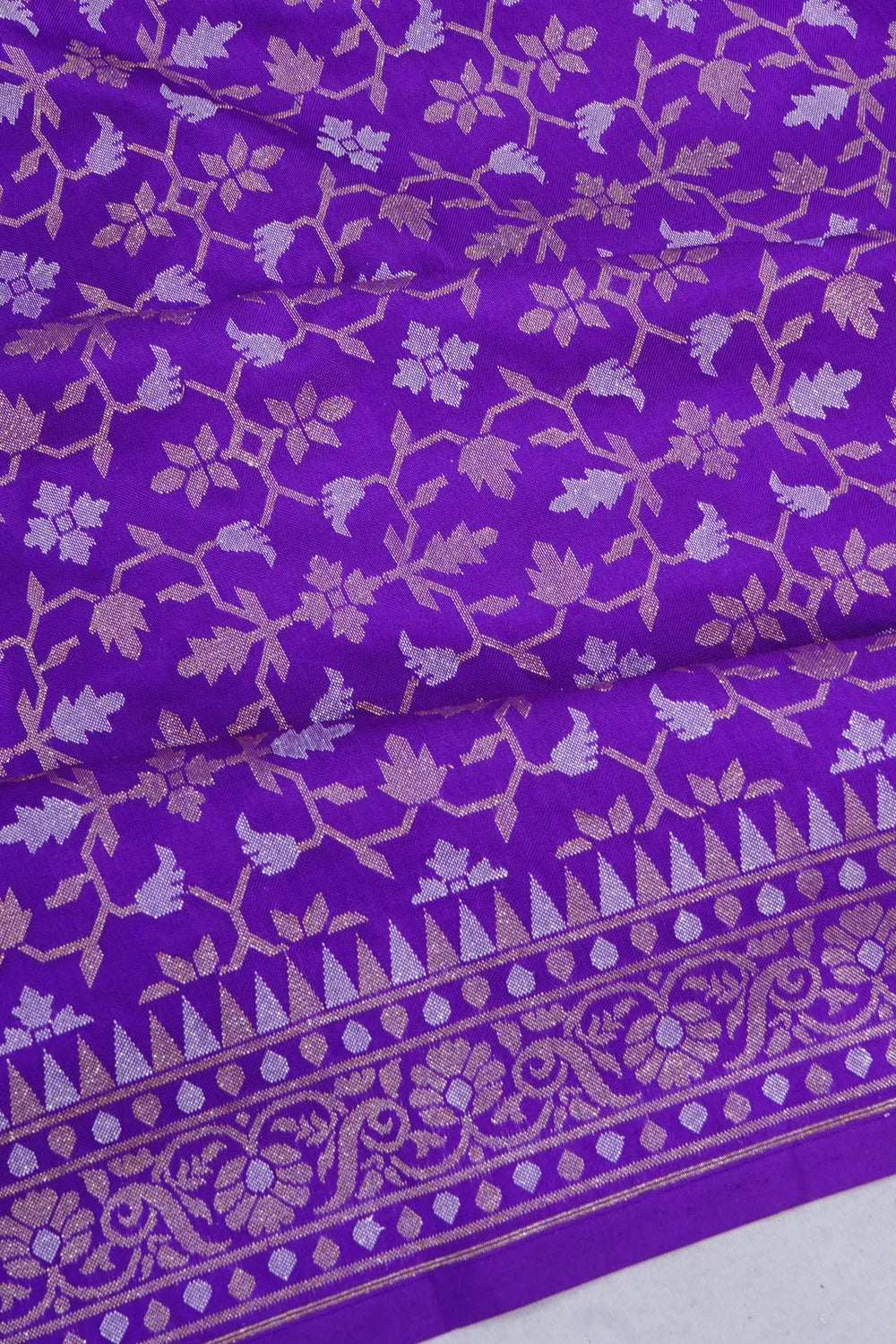Banarasi Silk Jaal Violet Saree