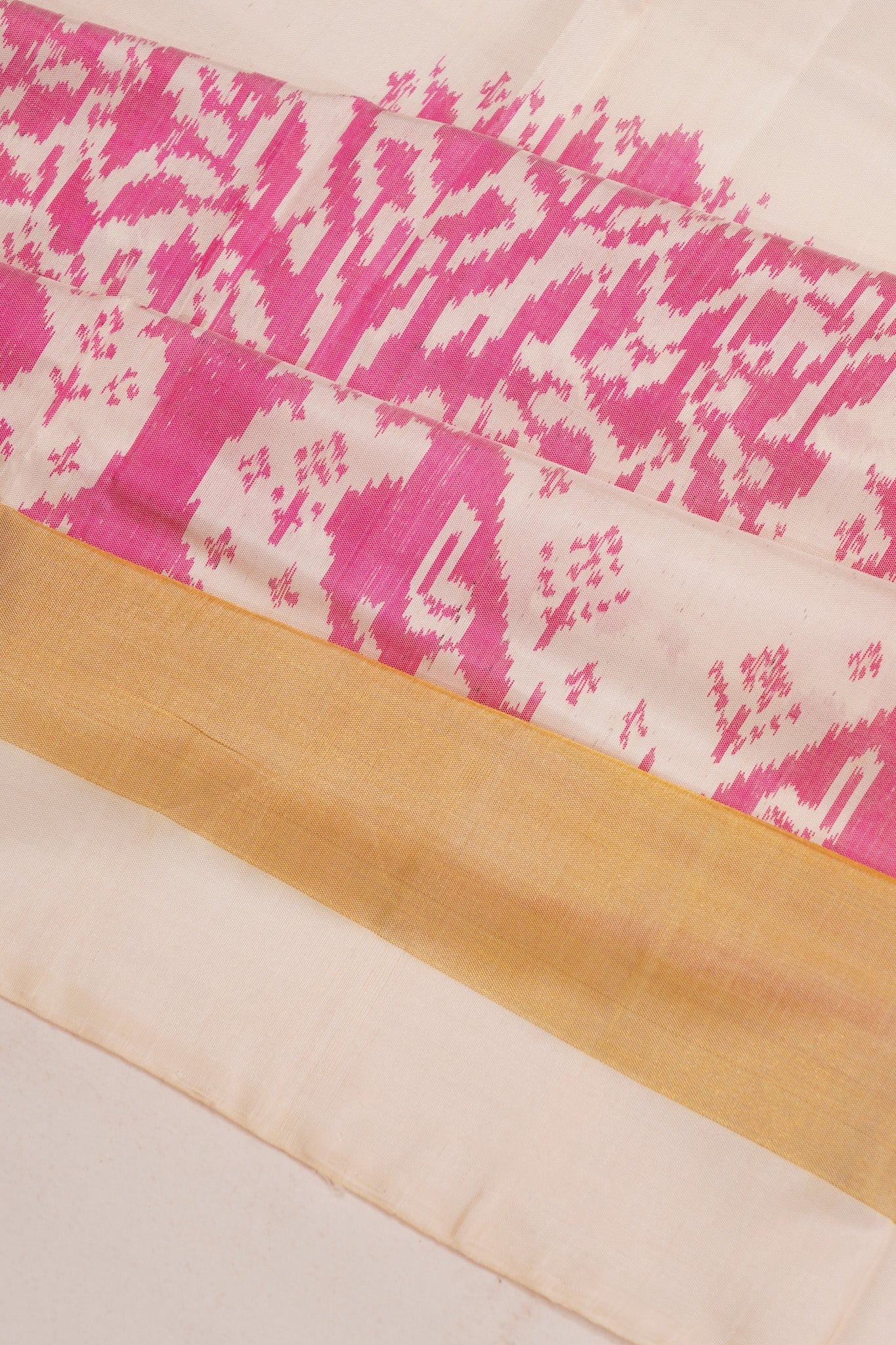 Rajkot Patola Silk Ikat White Saree