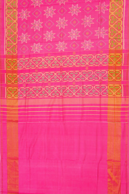 Rajkot Patola Silk Ikat Rani Pink Saree
