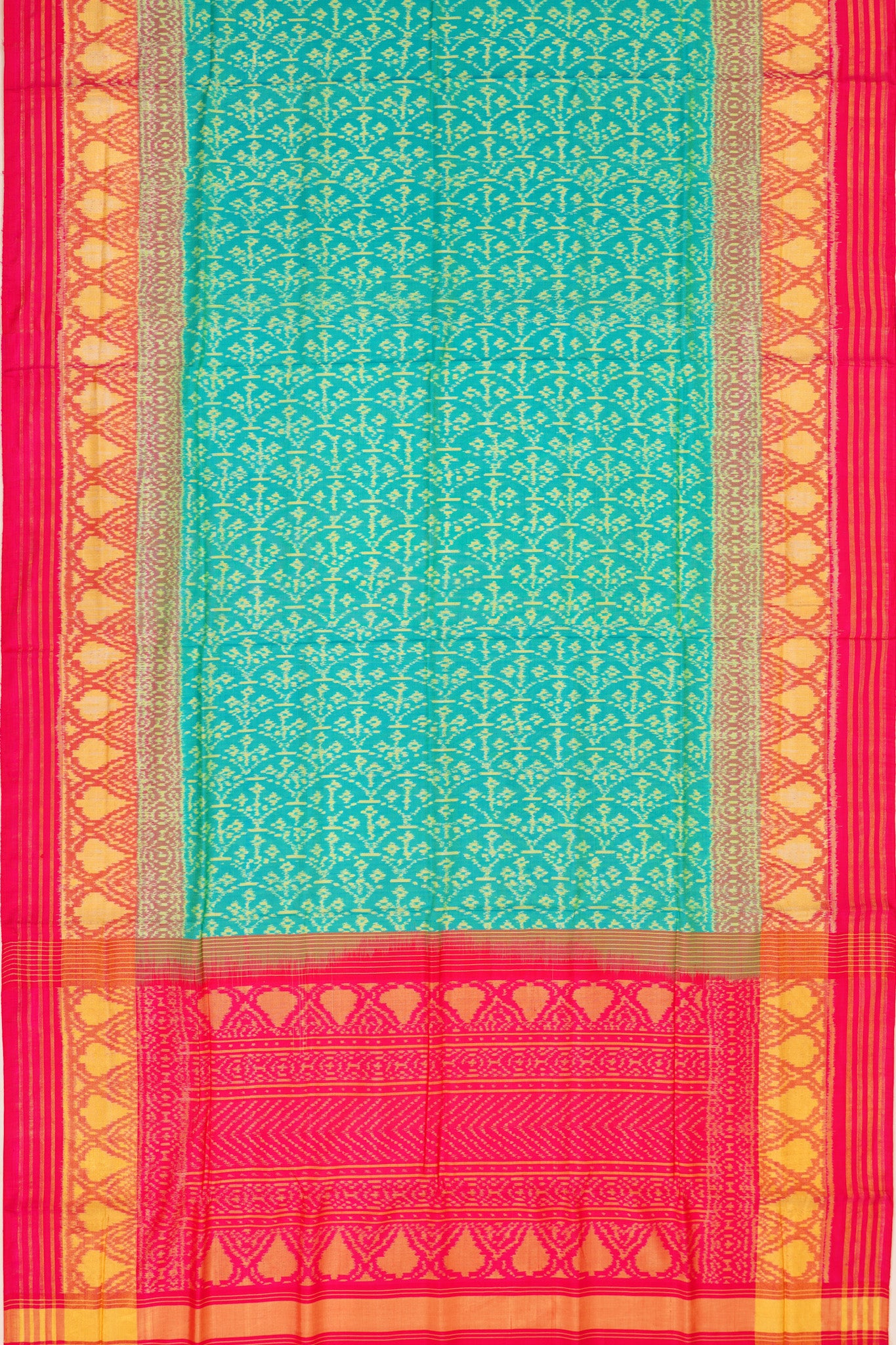 Pochampally Silk Ikat Sky Blue Saee