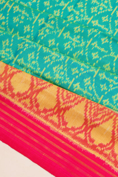 Pochampally Silk Ikat Sky Blue Saee