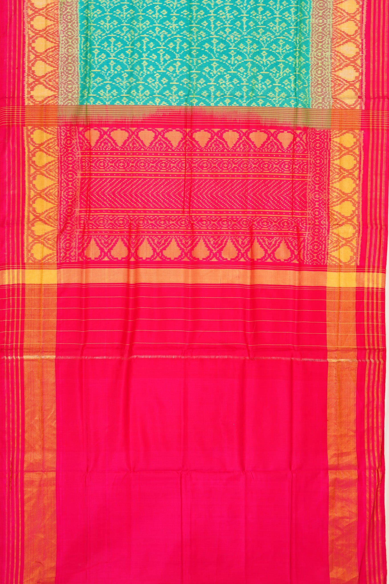 Pochampally Silk Ikat Sky Blue Saee