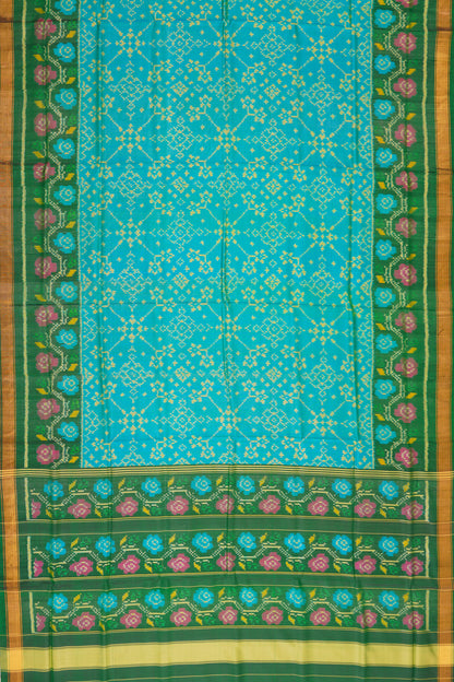 Rajkot Patola Silk Ikat Sky Blue Saree