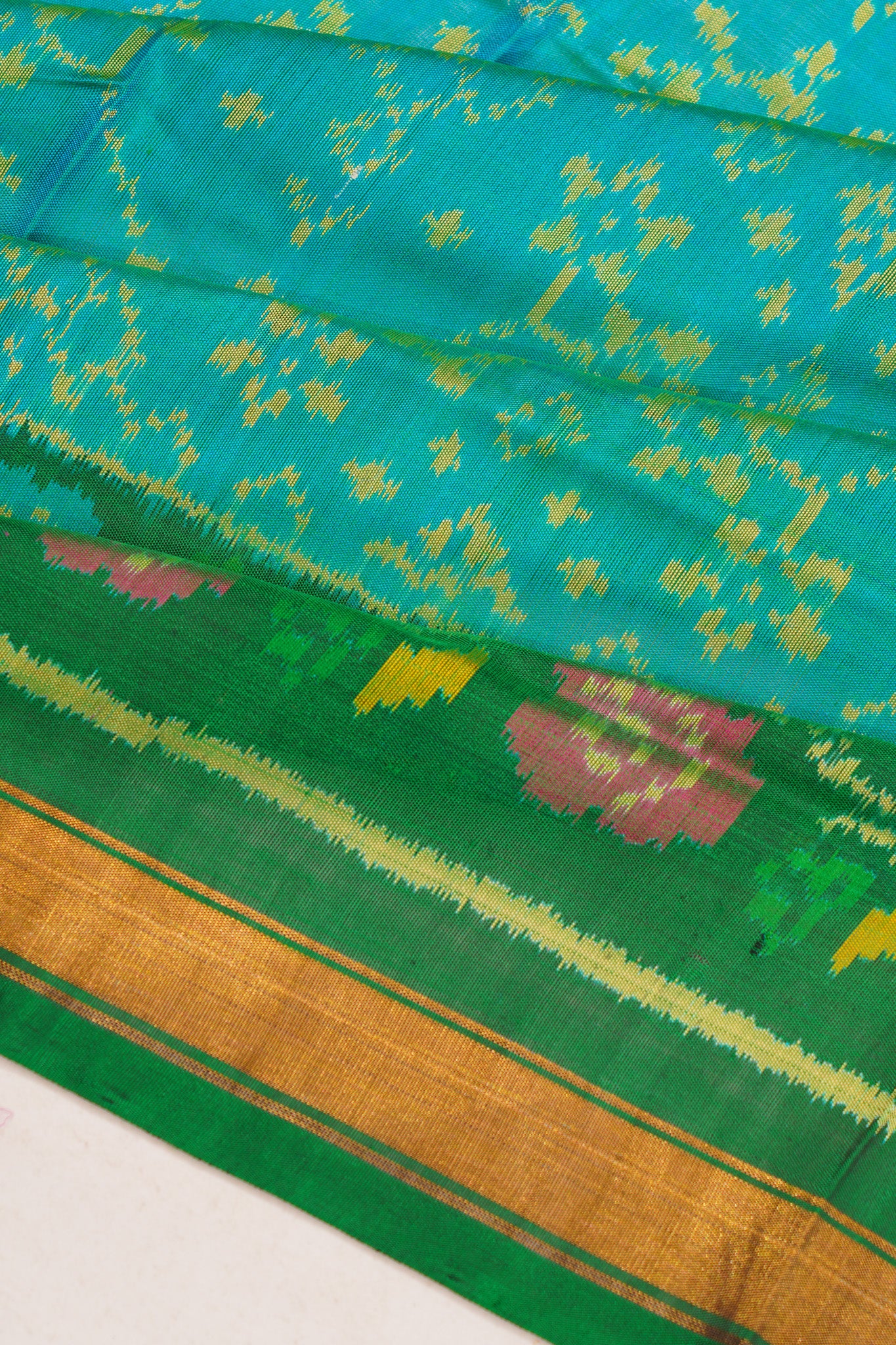 Rajkot Patola Silk Ikat Sky Blue Saree