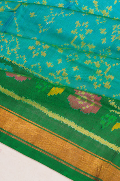 Rajkot Patola Silk Ikat Sky Blue Saree