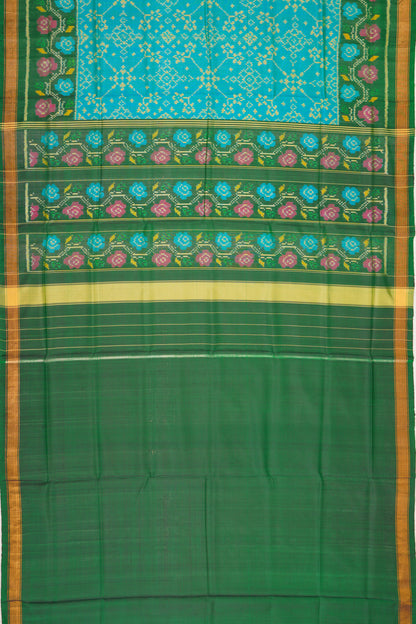 Rajkot Patola Silk Ikat Sky Blue Saree