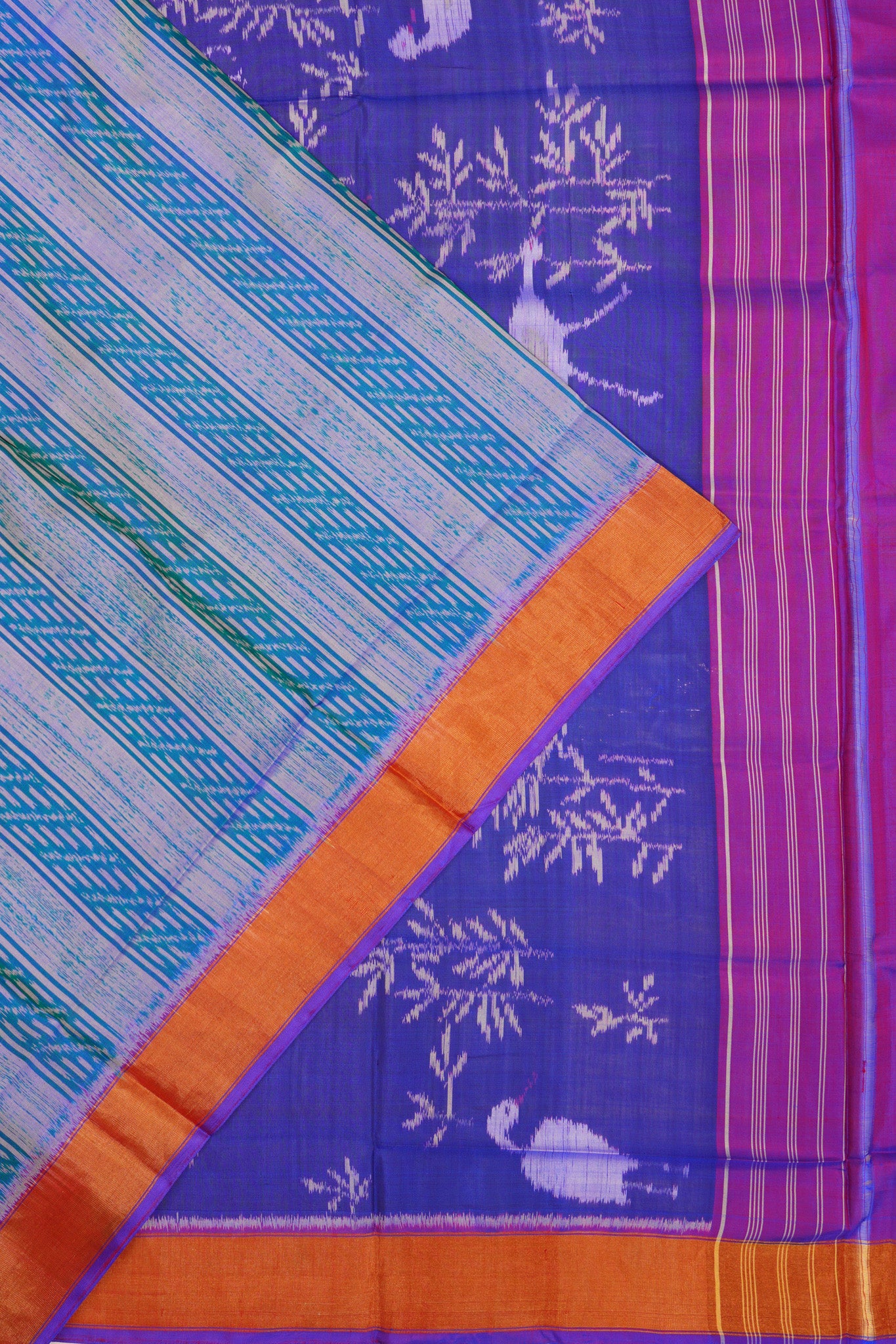Pochampally Silk Ikat Blue Saree