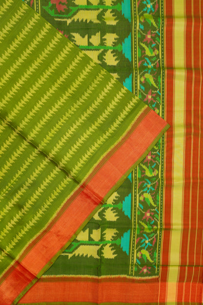Pochampally Silk Ikat Green Saree