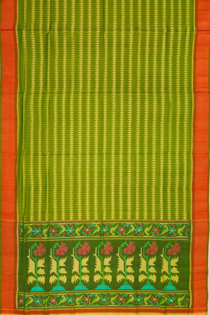 Pochampally Silk Ikat Green Saree