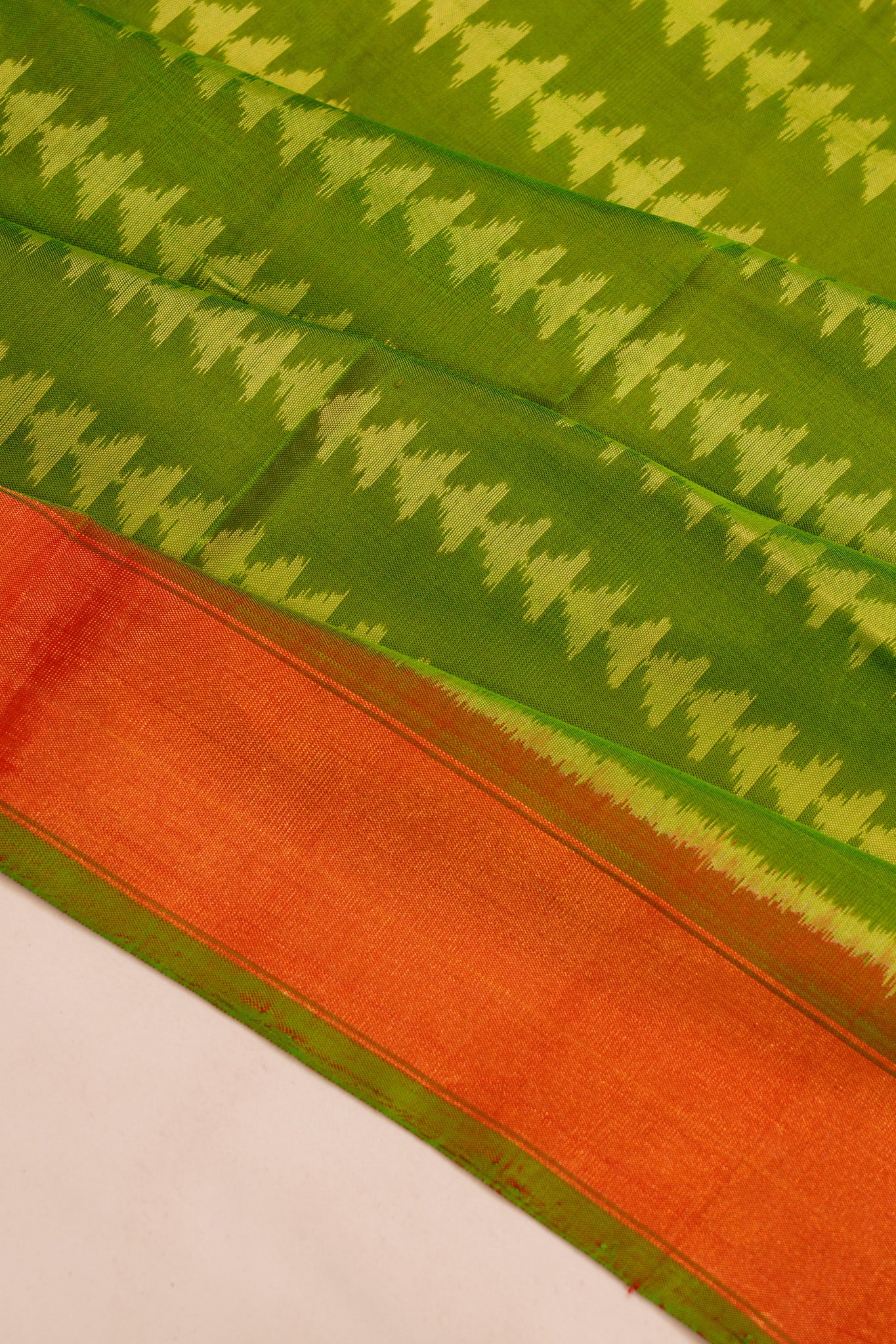 Pochampally Silk Ikat Green Saree