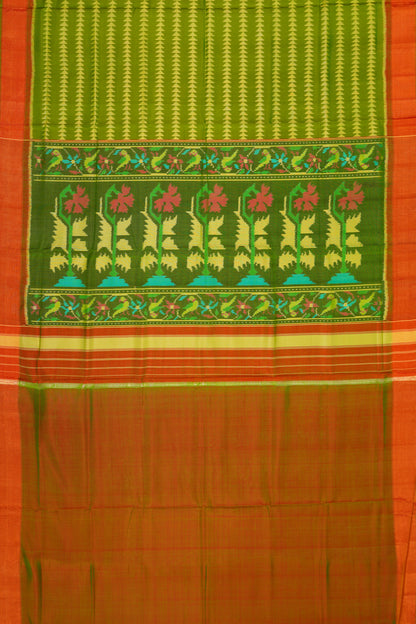Pochampally Silk Ikat Green Saree