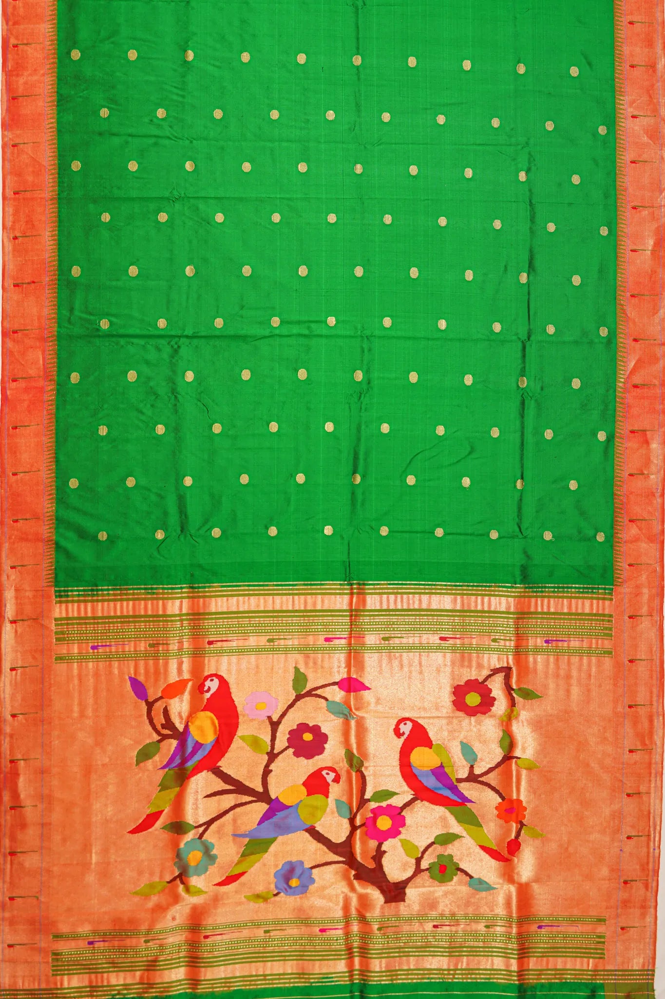paithani-silk-butta-dark-green-saree-with-single-muniya-border-1215811138