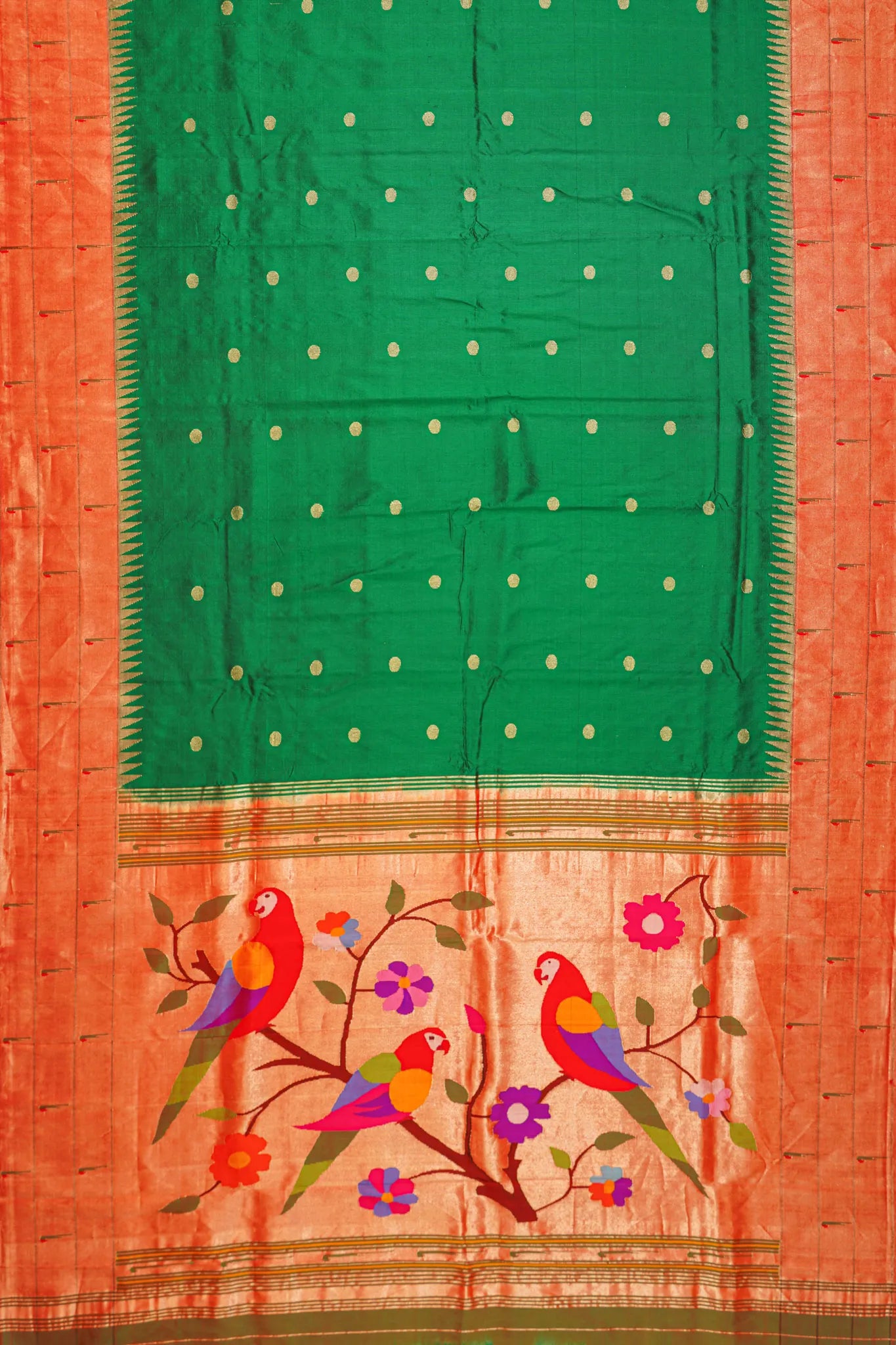 paithani-silk-butta-dark-green-saree-with-triple-muniya-border-1215811140