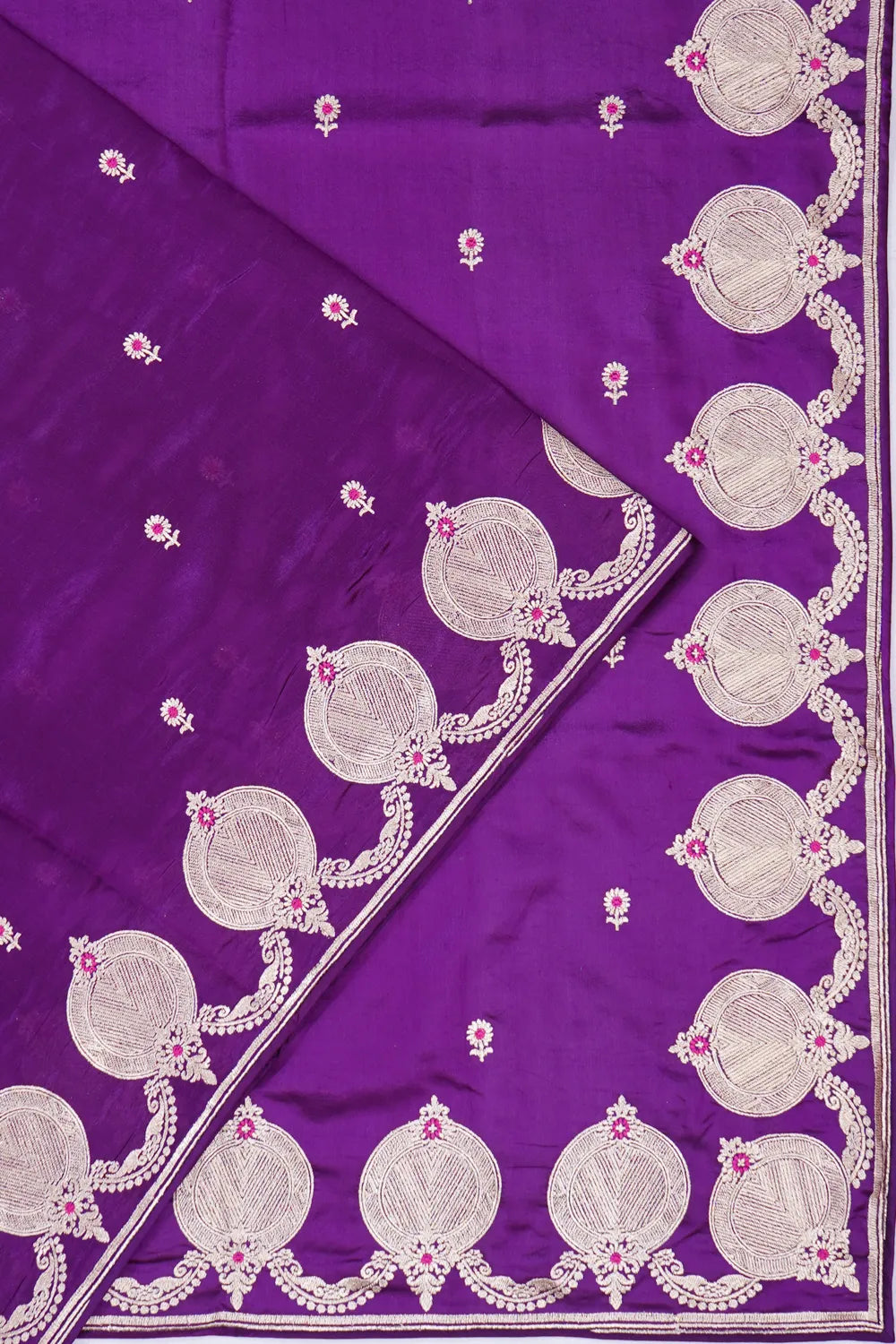 Banarasi Silk Butta Violet Saree