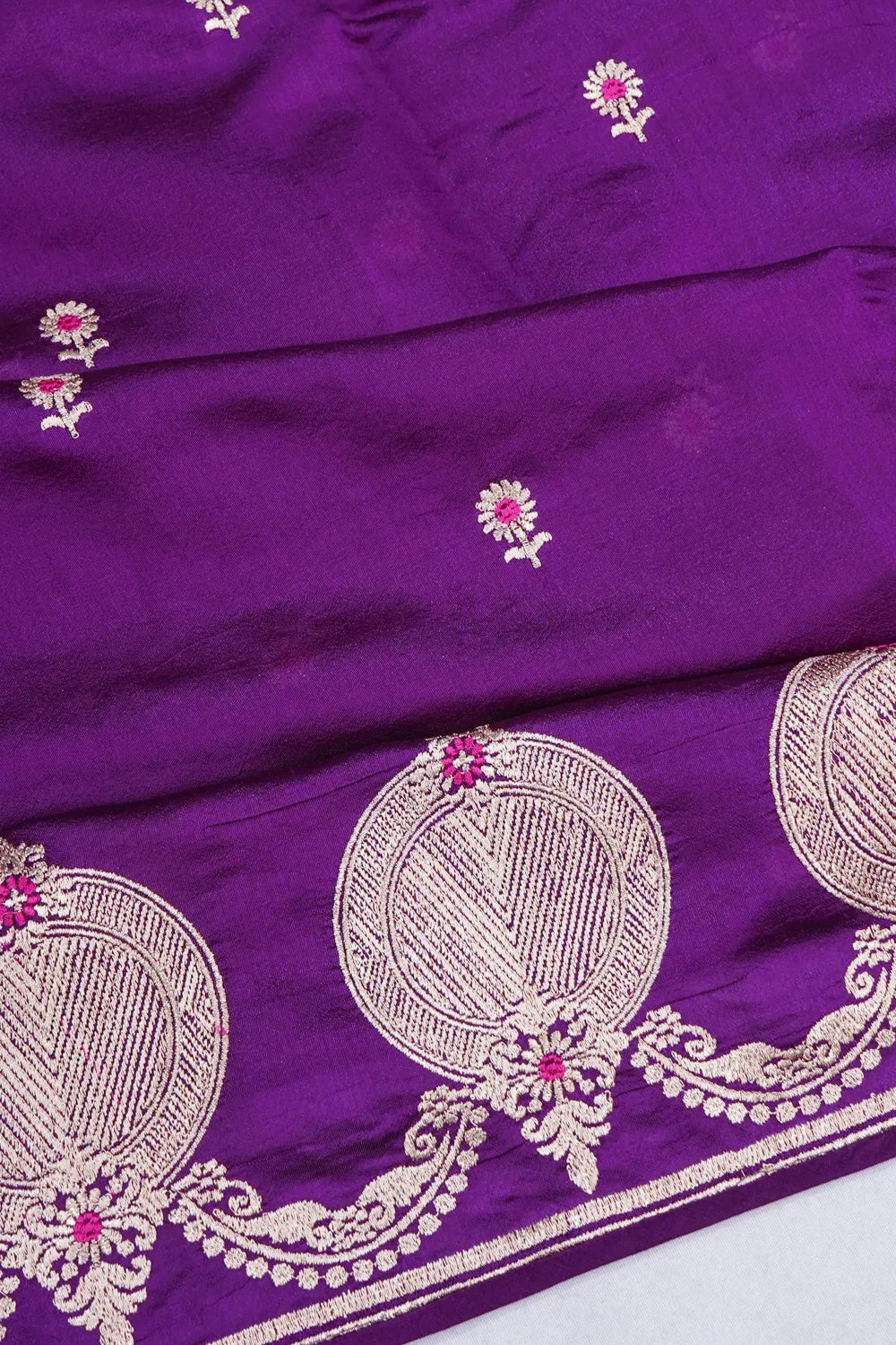 Banarasi Silk Butta Violet Saree